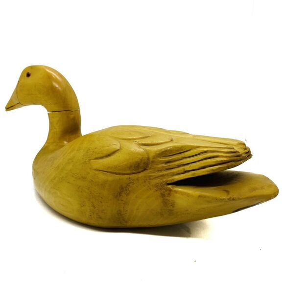 Vintage 1985 J.C. Edwards Handcrafted Wood Duck Decoy Carved Home Decor Art - Picture 5 of 9